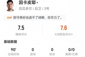 因卡皮耶本场2射0正+1失良机 2关键传球+4解围3抢断 14VS抗10成功直播_在线观看_免费录像回放_赛事前瞻